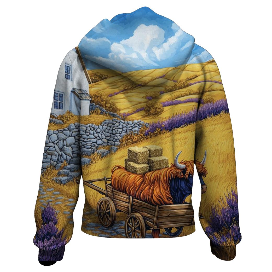 Highland Cow Harvest On The Golden Hill hoodie designs