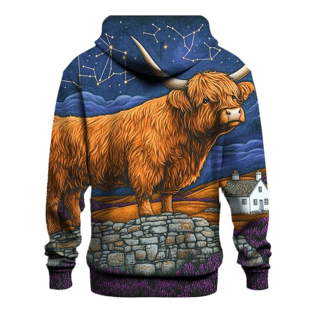 Highland Cow Stargazer Of The Heather Moors custom hoodies
