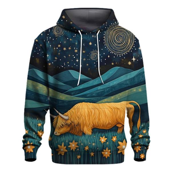Celestial Pasture Highland Cow Edition hoodie designs