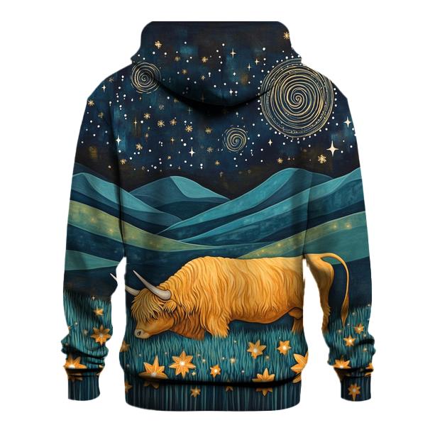 Celestial Pasture Highland Cow Edition hoodie designs