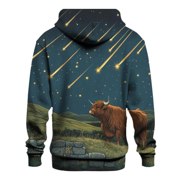 Highland Cow Shepherd Of The Shooting Stars designer hoodies