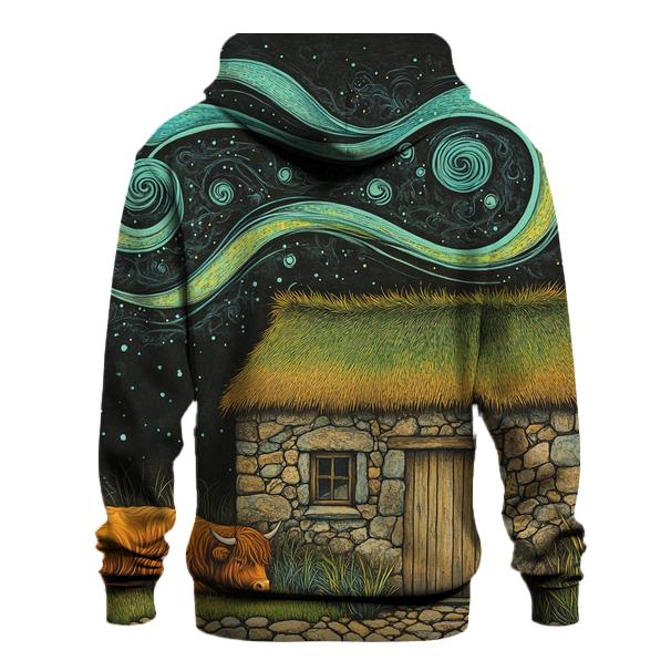 Solar Wind Over The Highland Cow Byre Roof premium hoodies