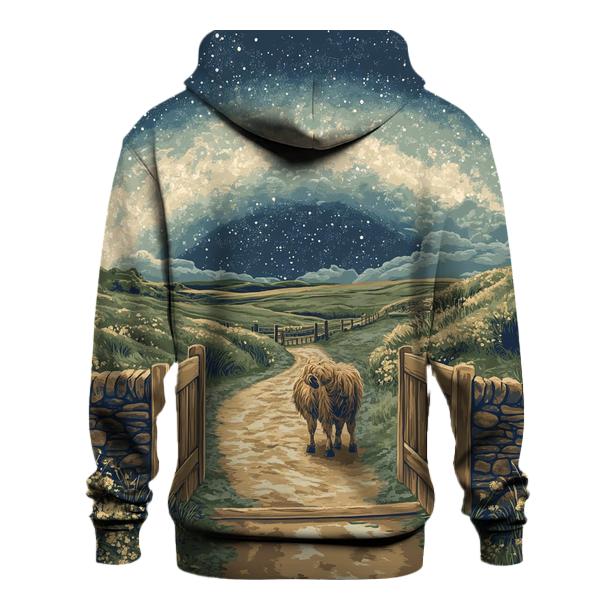 Highland Cow At The Milky Way Gate hoodie designs