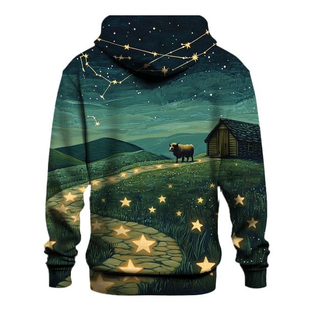 Star Map Trail To The Highland Cow Bothy hoodie designs