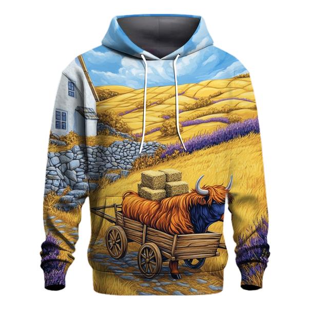 Highland Cow Harvest On The Golden Hill custom hoodies