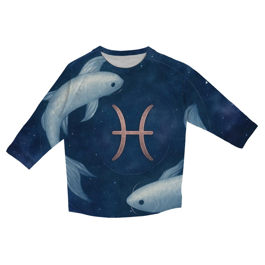 Pisces Koi Nebula Constellation Drift fashion 3/4 sleeve shirts
