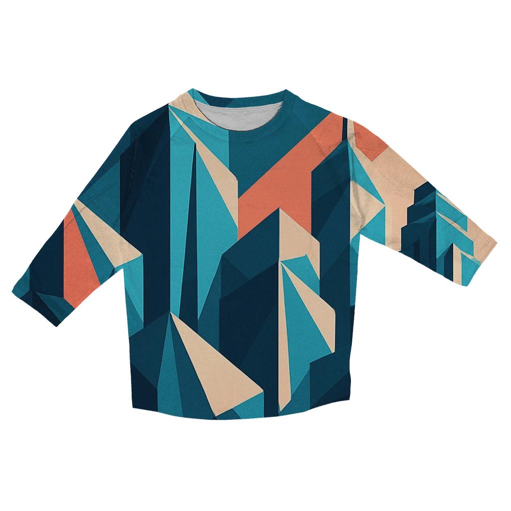 Kinetic Origami Cityscape stylish quarter sleeve tops