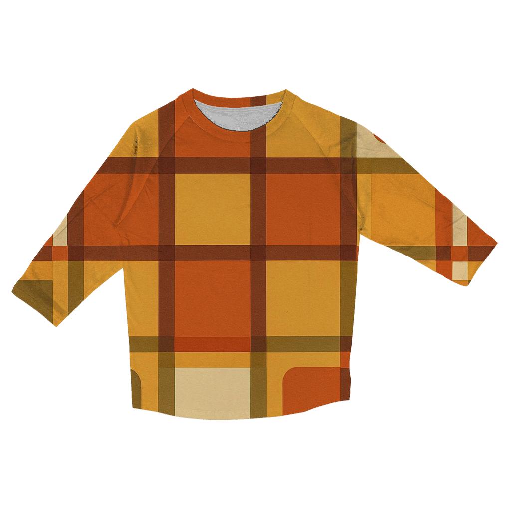 Harvest Plaid Coffeehouse Tiles casual three quarter sleeve shirts