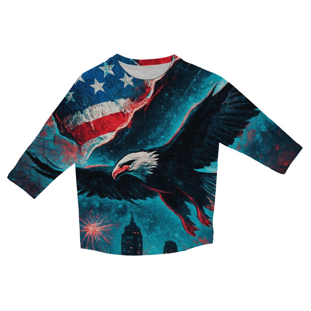 Graffiti Skyline Flag Rift personalized 3/4 sleeve tees