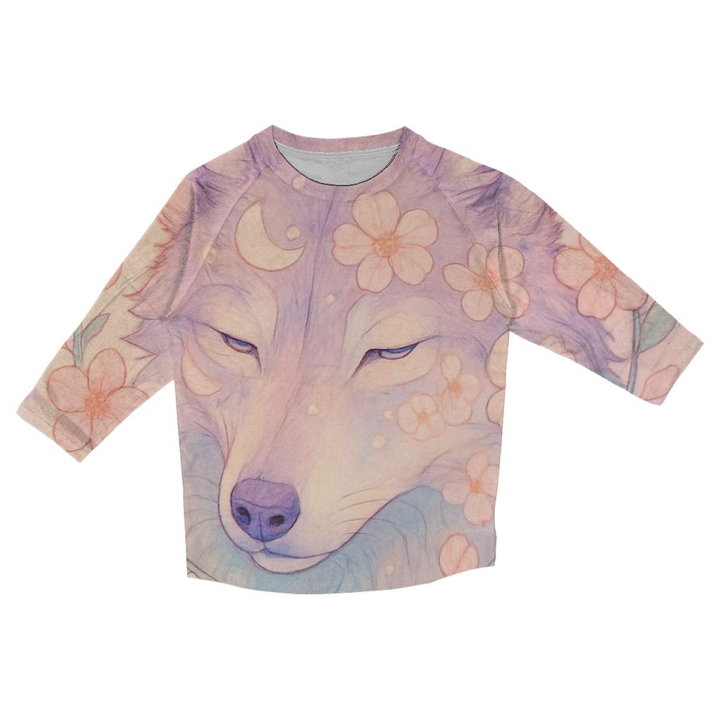 Lunar Orchard Dreamwalker Wolf stylish quarter sleeve tops