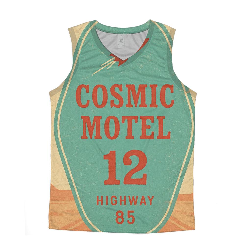 Faded Space Age Motel Key Tag Poster graphic print tank tops
