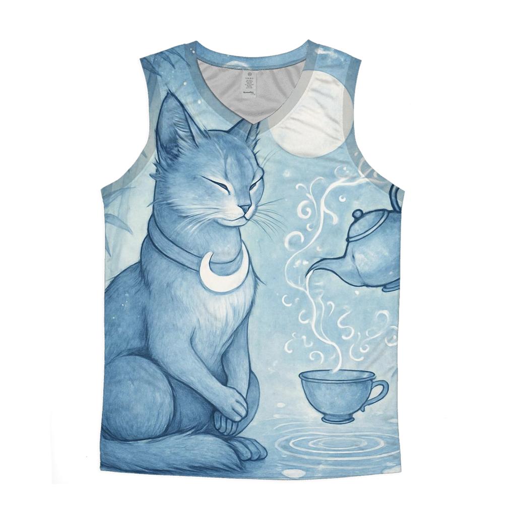 Lunar Tea Ceremony Guardian Cat casual summer tank tops