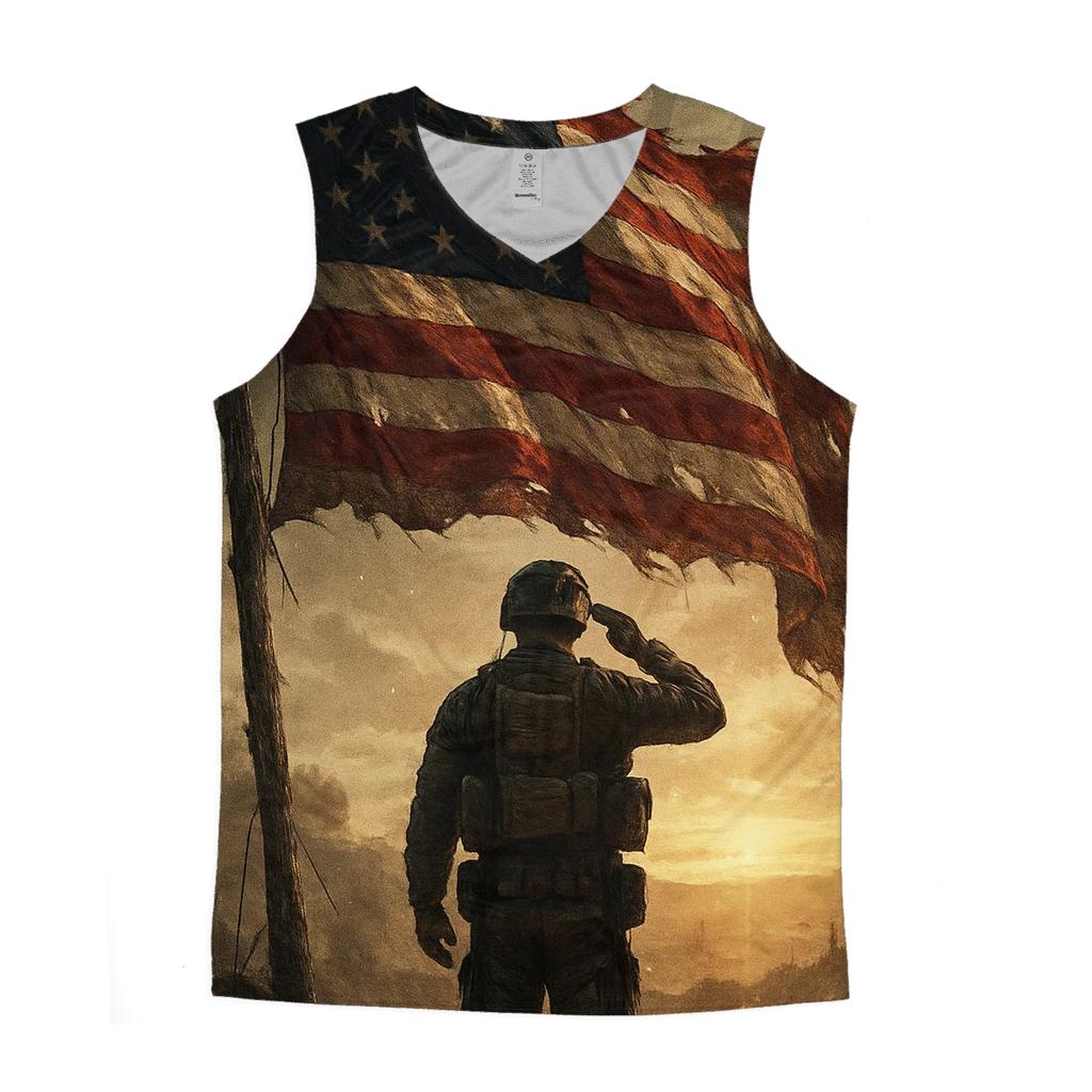 Dawn Vigil Under The Torn Stripes personalized athletic tanks