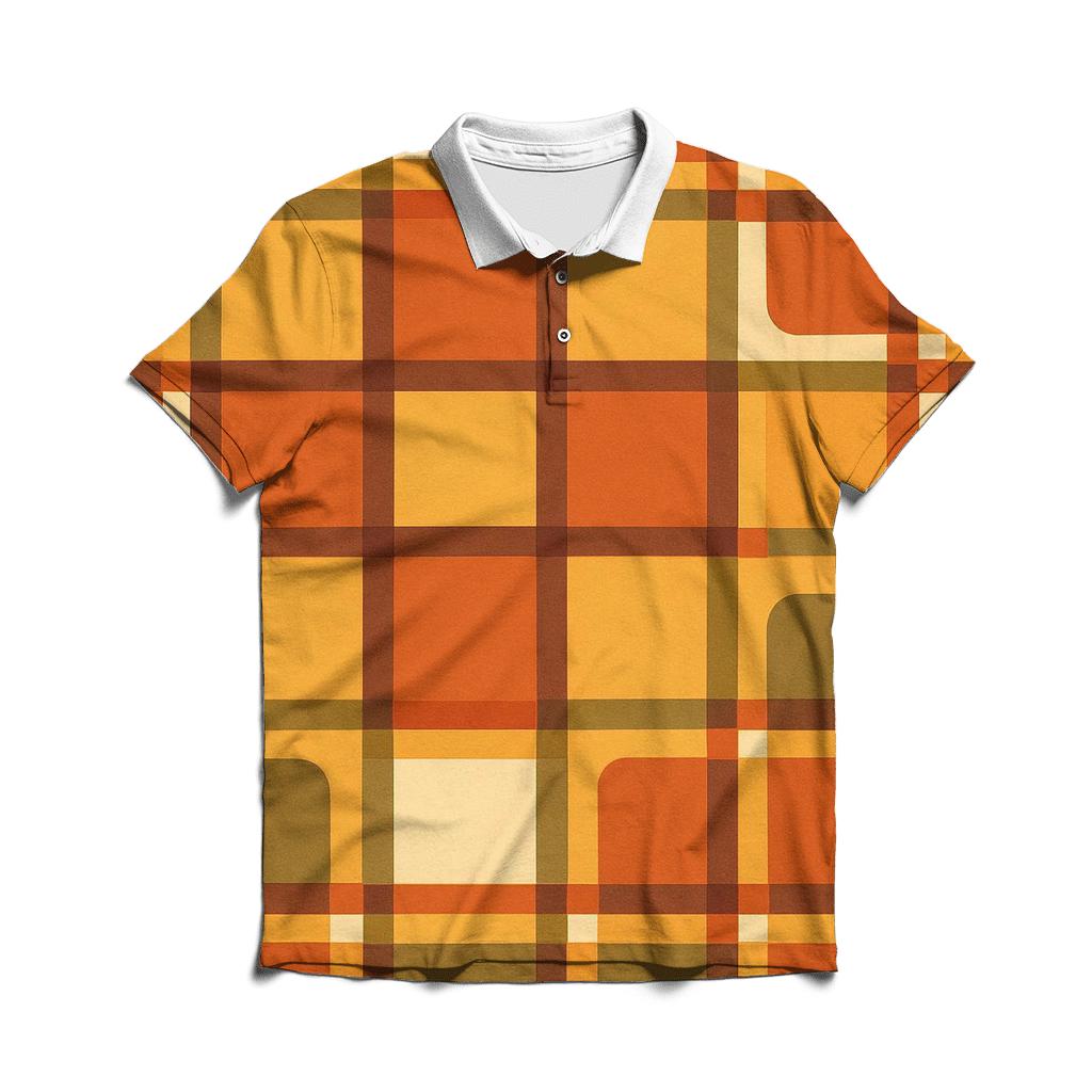Harvest Plaid Coffeehouse Tiles stylish collar polo tees