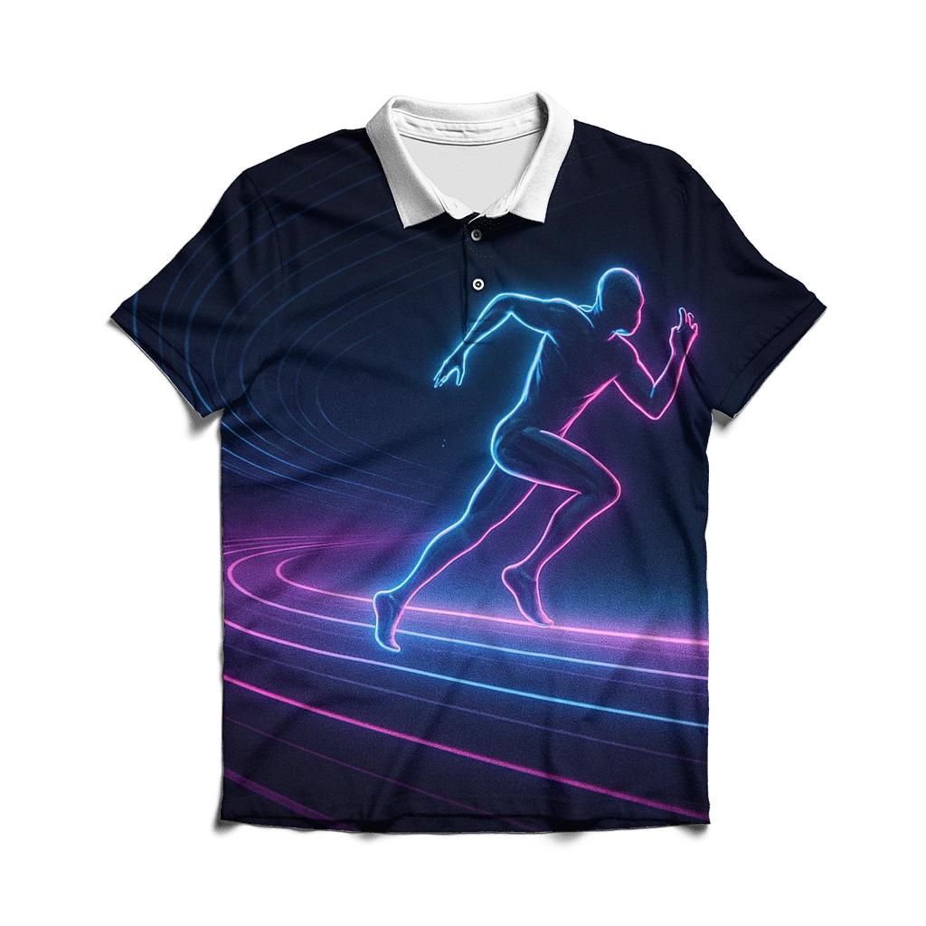 Neon Sprint Velocity Track custom polo shirts