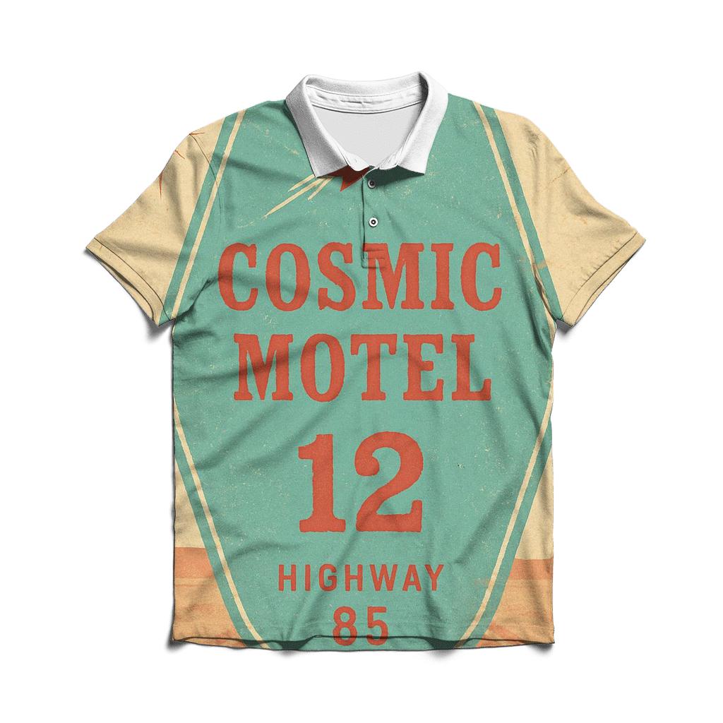 Faded Space Age Motel Key Tag Poster custom polo shirts