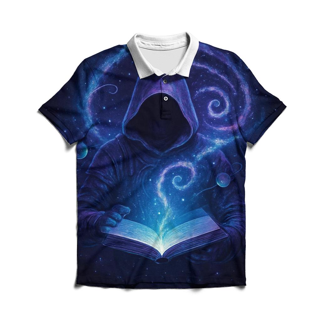 Librarian Of The Living Nebula branded logo polo shirts