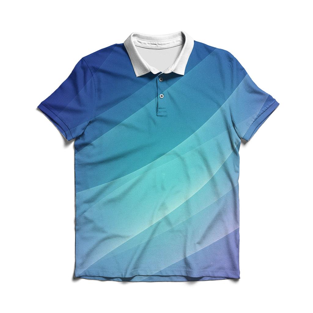 Aurora Drift Mesh Gradient embroidered polo tops