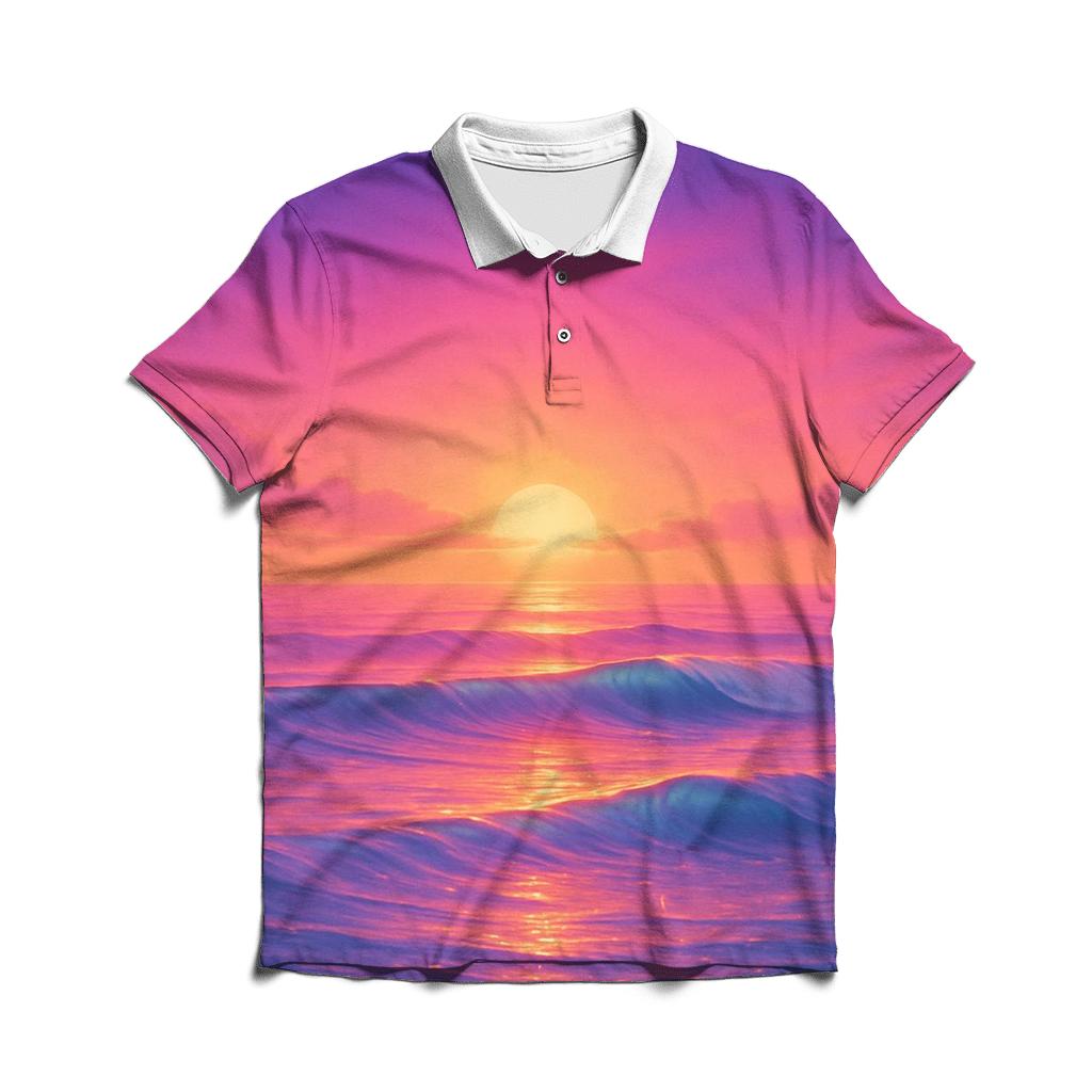 Tideglass Sunset Mirage designer slim fit polos