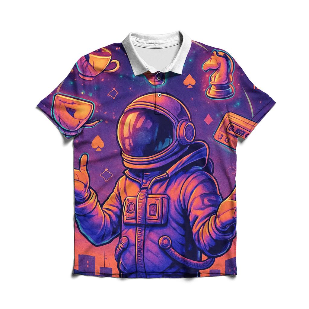 Gravity Juggler At Dusk embroidered polo tops