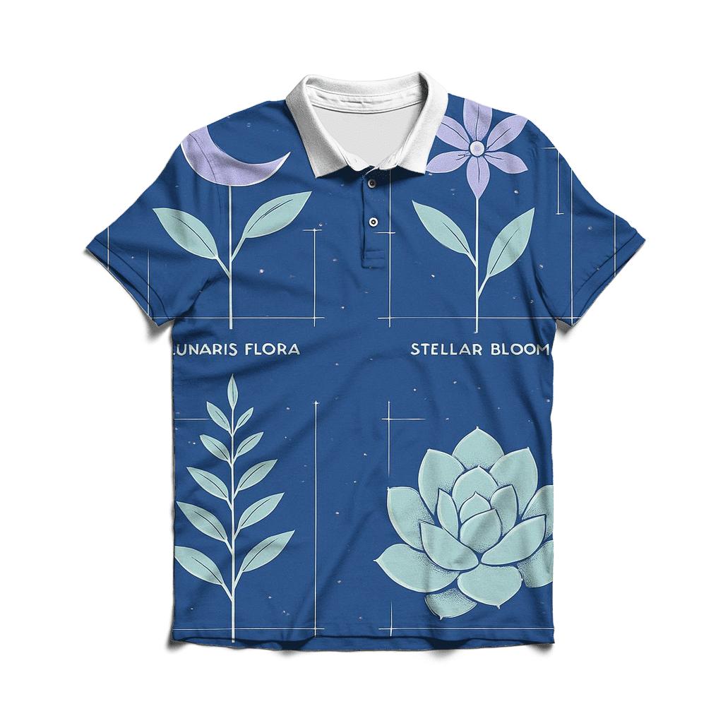 Astral Botany Blueprint embroidered polo tops
