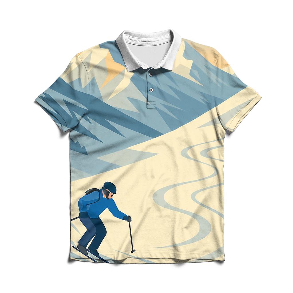 Summit Slalom Snow Geometry casual sports polo shirts