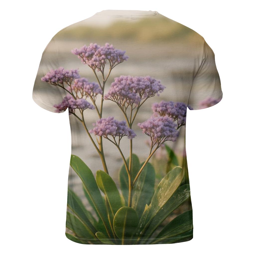 Salt Marsh Sea Lavender At Spring Tide statement graphic shirts