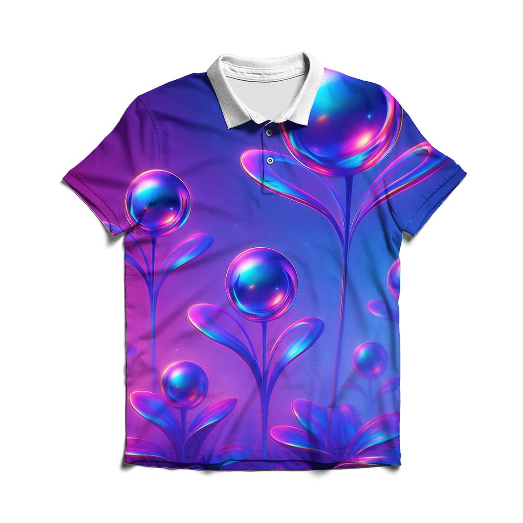 Chrome Aurora Orb Garden branded logo polo shirts