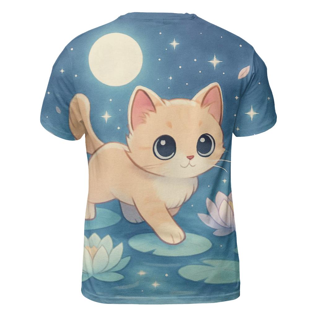 Moonlit Purrcelain Garden statement graphic shirts