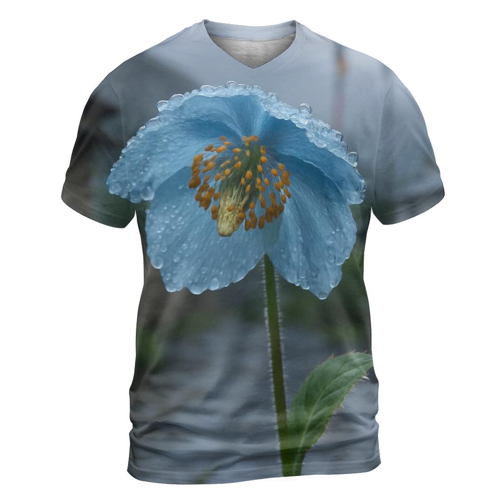 Blue Poppy In A Himalayan Monastery Garden After Rain artistic all-over print tops