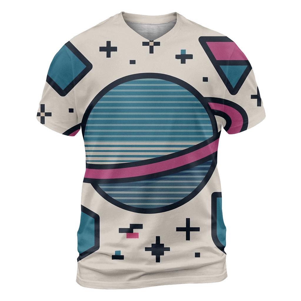 VHS Planetary Scanlines custom all-over print shirts