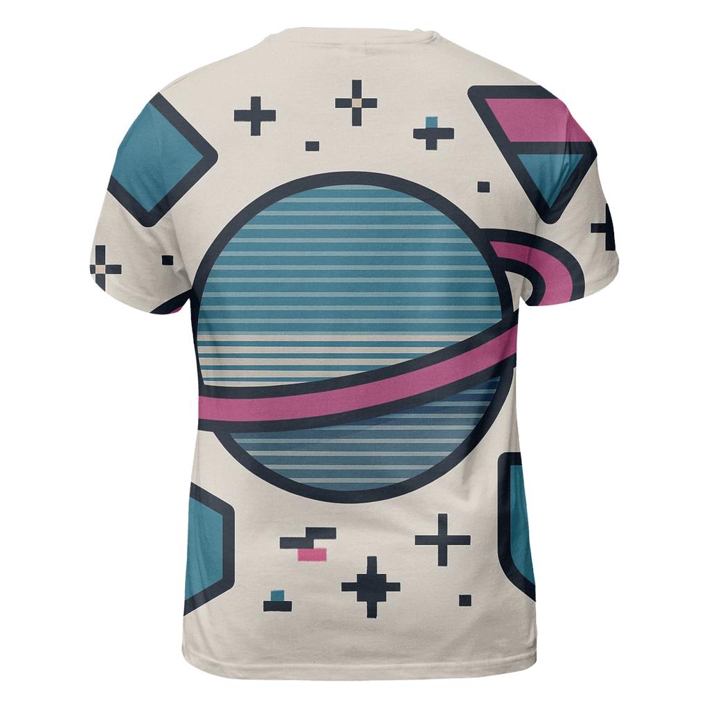 VHS Planetary Scanlines custom all-over print shirts