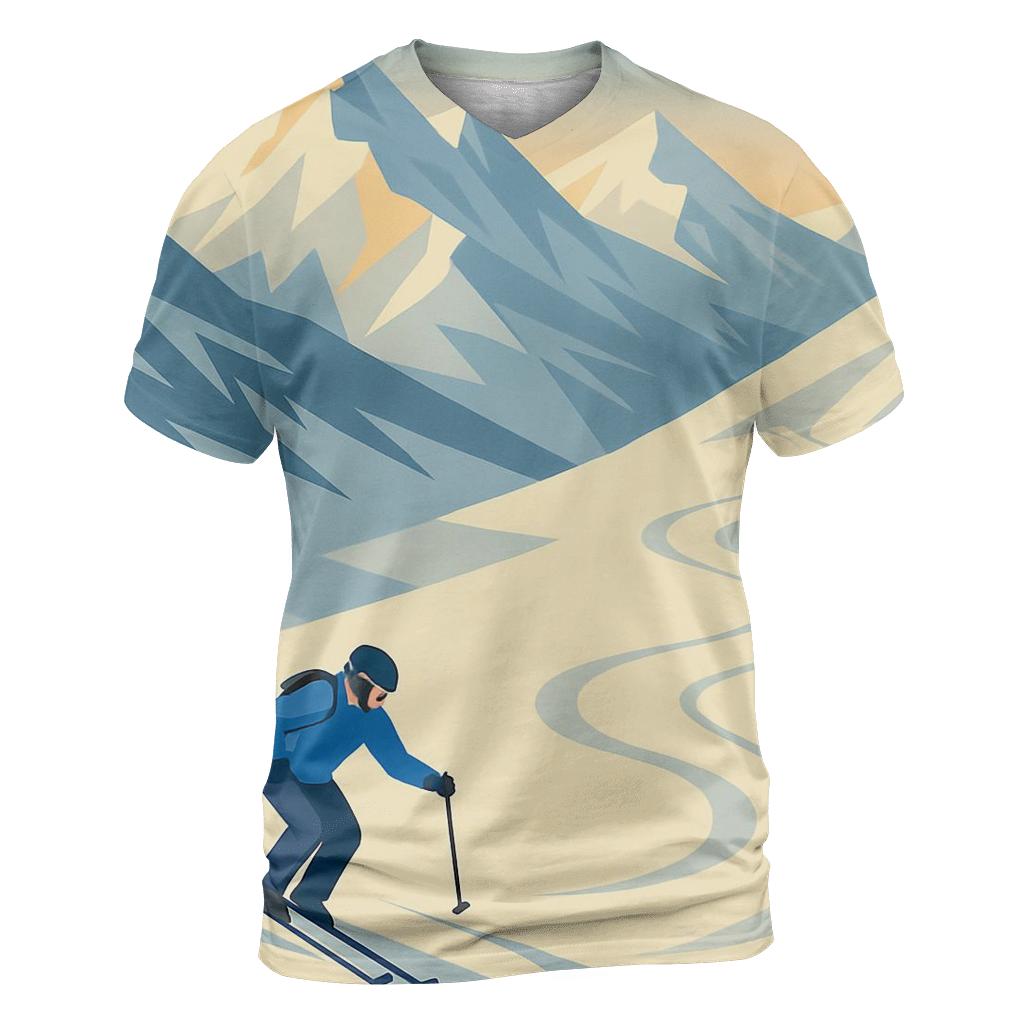 Summit Slalom Snow Geometry creative print fashion shirts