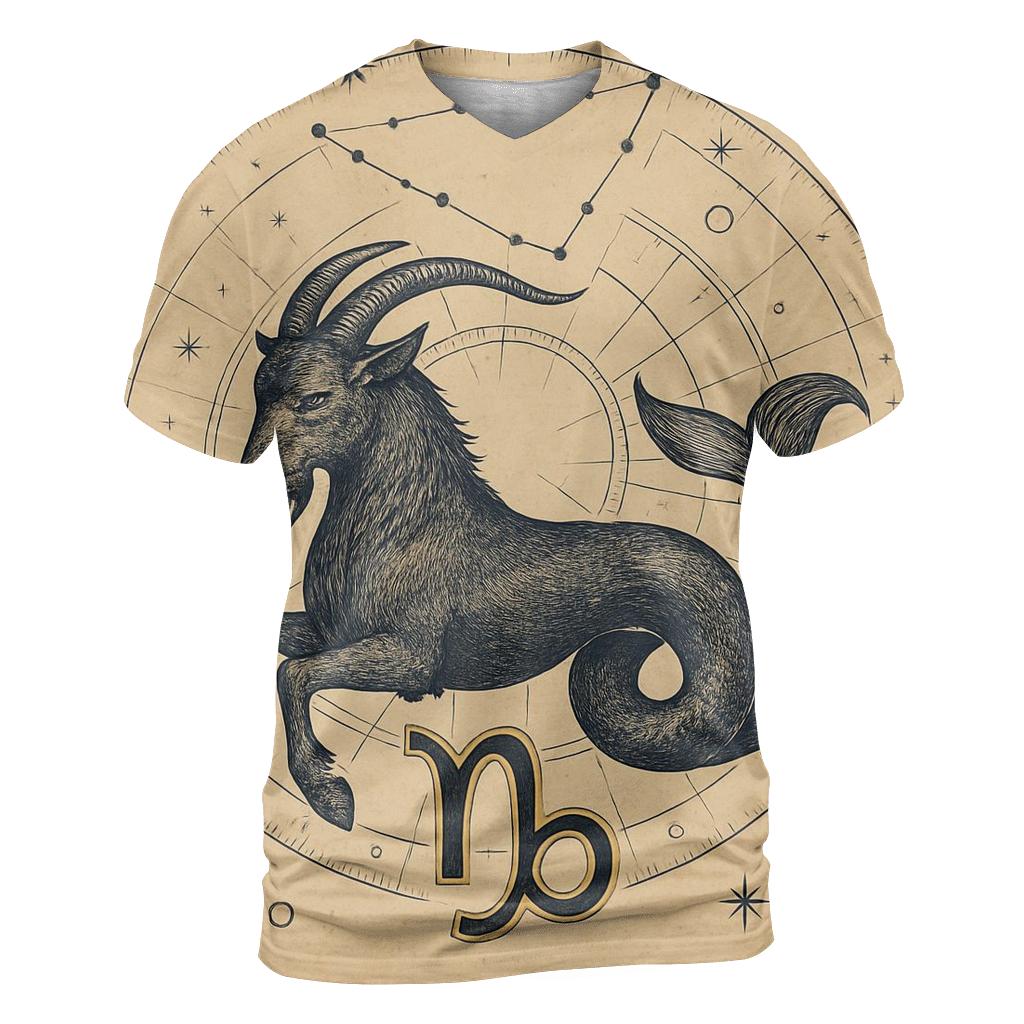 Capricorn Sea Goat Astral Chart Emblem trendy printed shirt styles