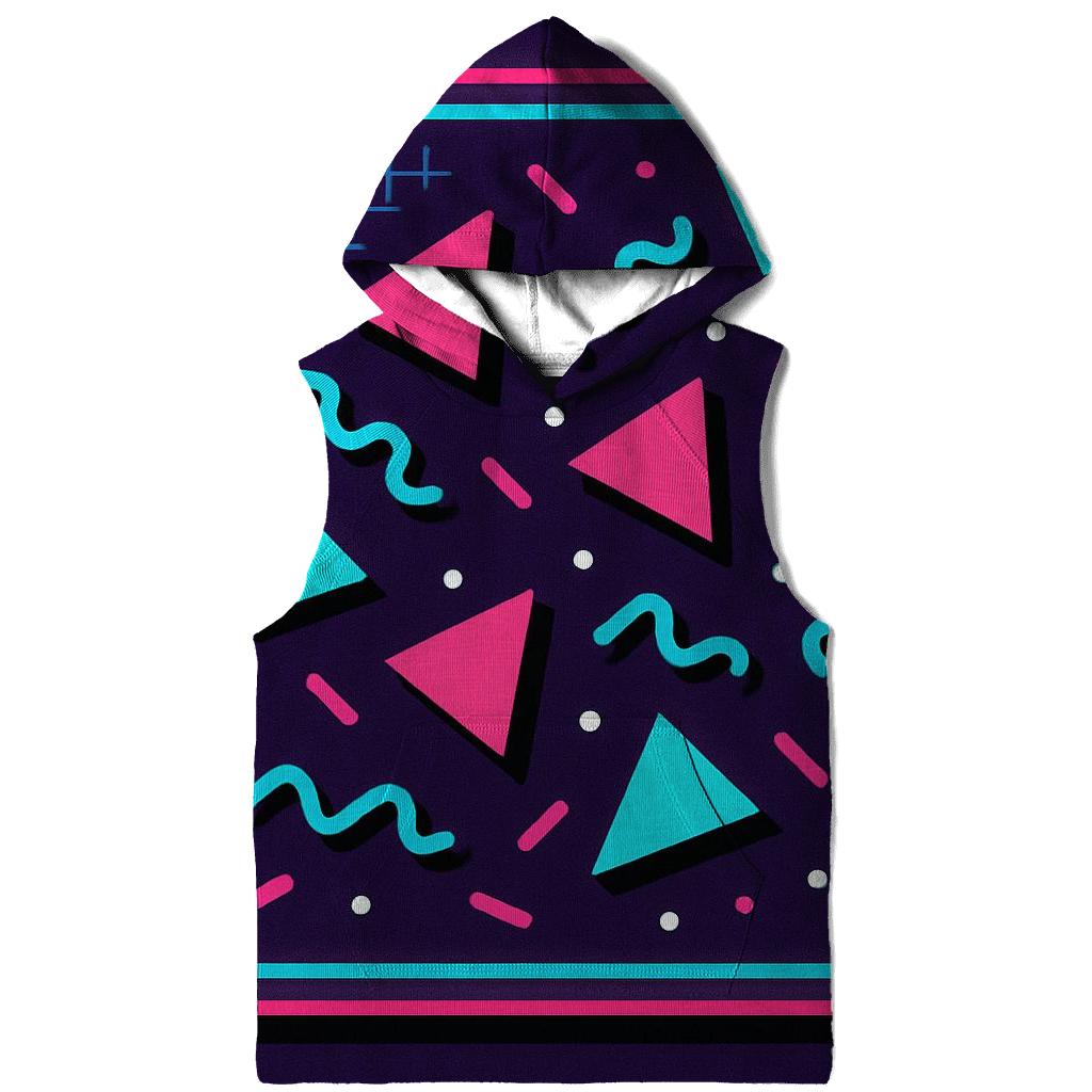 Neon Roller Rink Geometry premium hoodies
