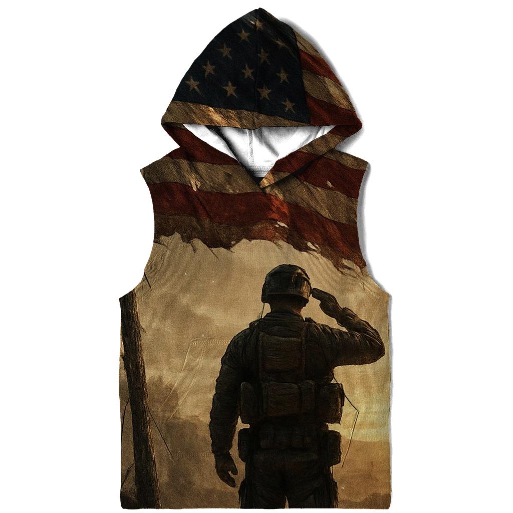 Dawn Vigil Under The Torn Stripes printed hoodies