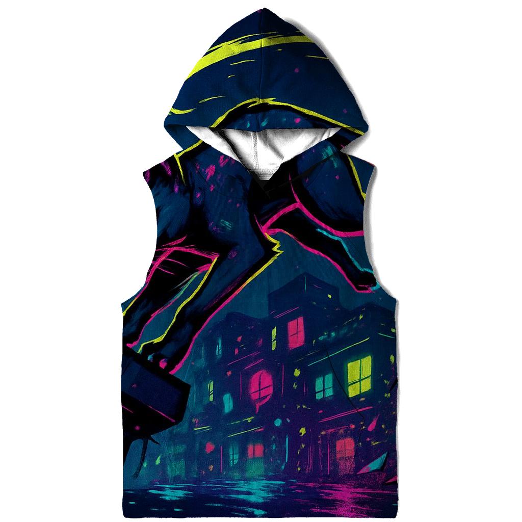 Neon Alley Parkour Cat With Prism Sparks hoodie styles