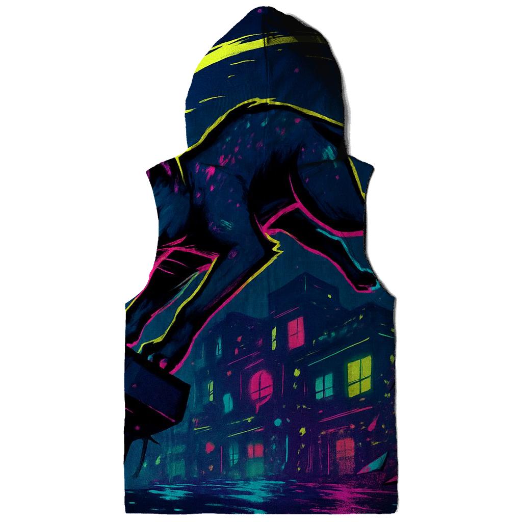 Neon Alley Parkour Cat With Prism Sparks hoodie styles
