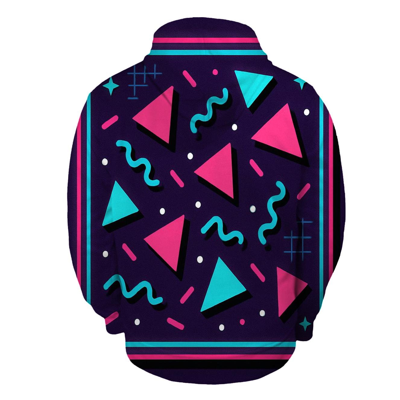 Neon Roller Rink Geometry hoodie styles