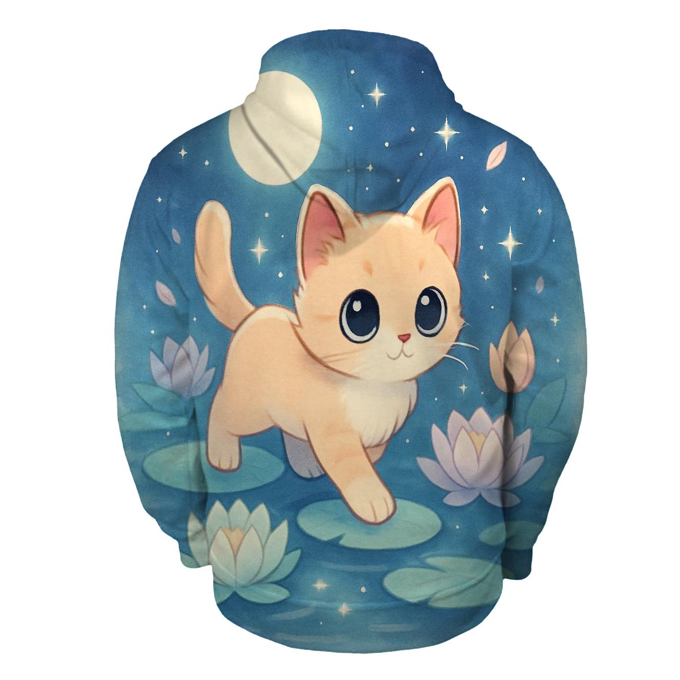 Moonlit Purrcelain Garden designer hoodies