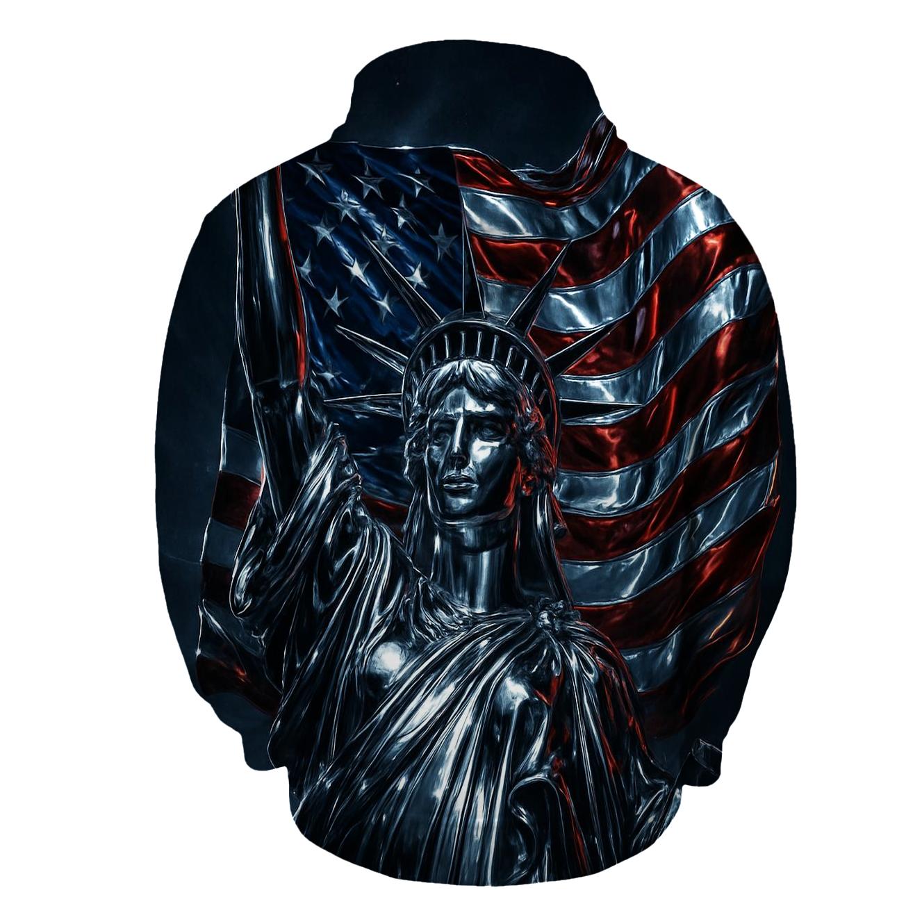 Chrome Liberty Surge Flag embroidered hoodies