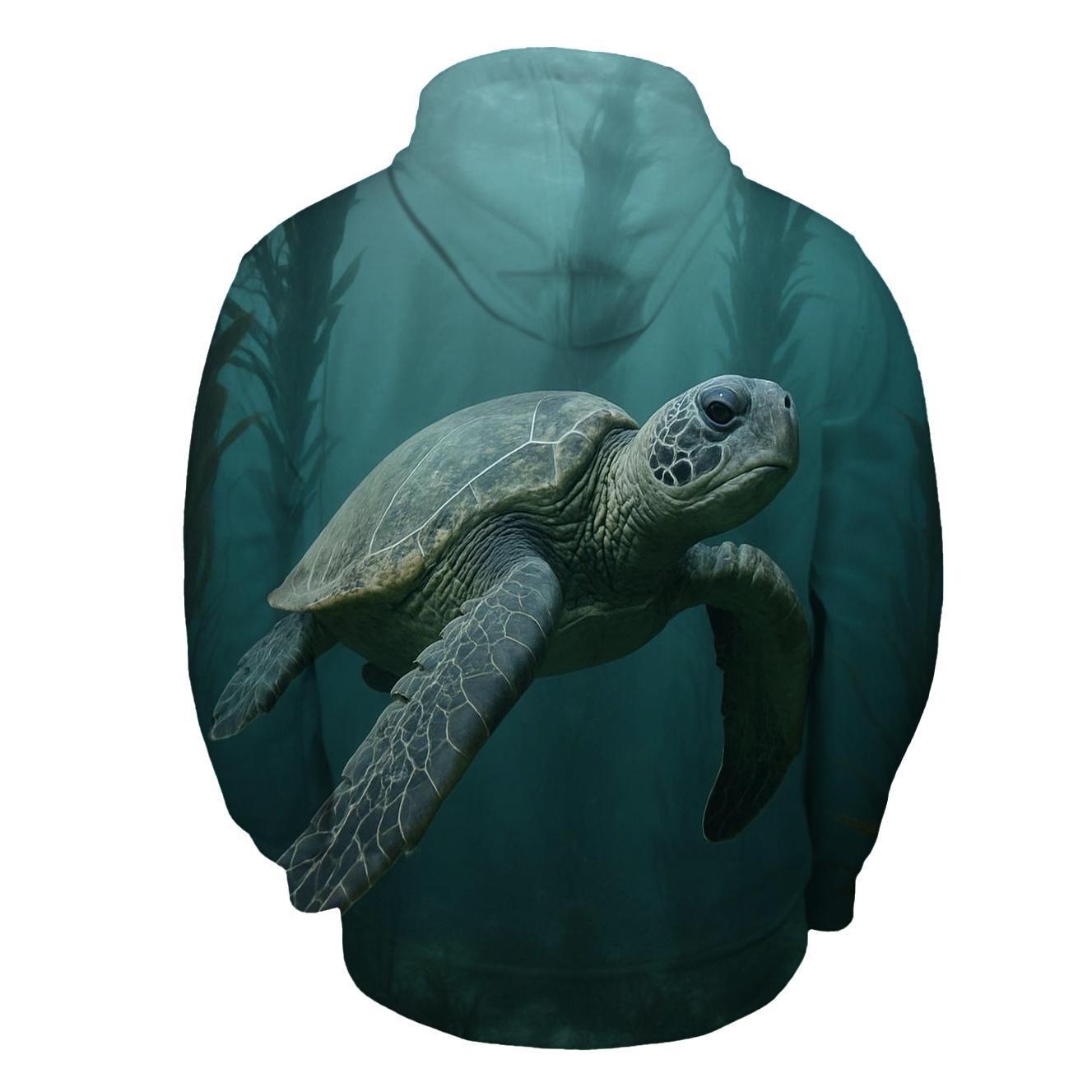Kelp Curtain Glide Green Sea Turtle custom hoodies