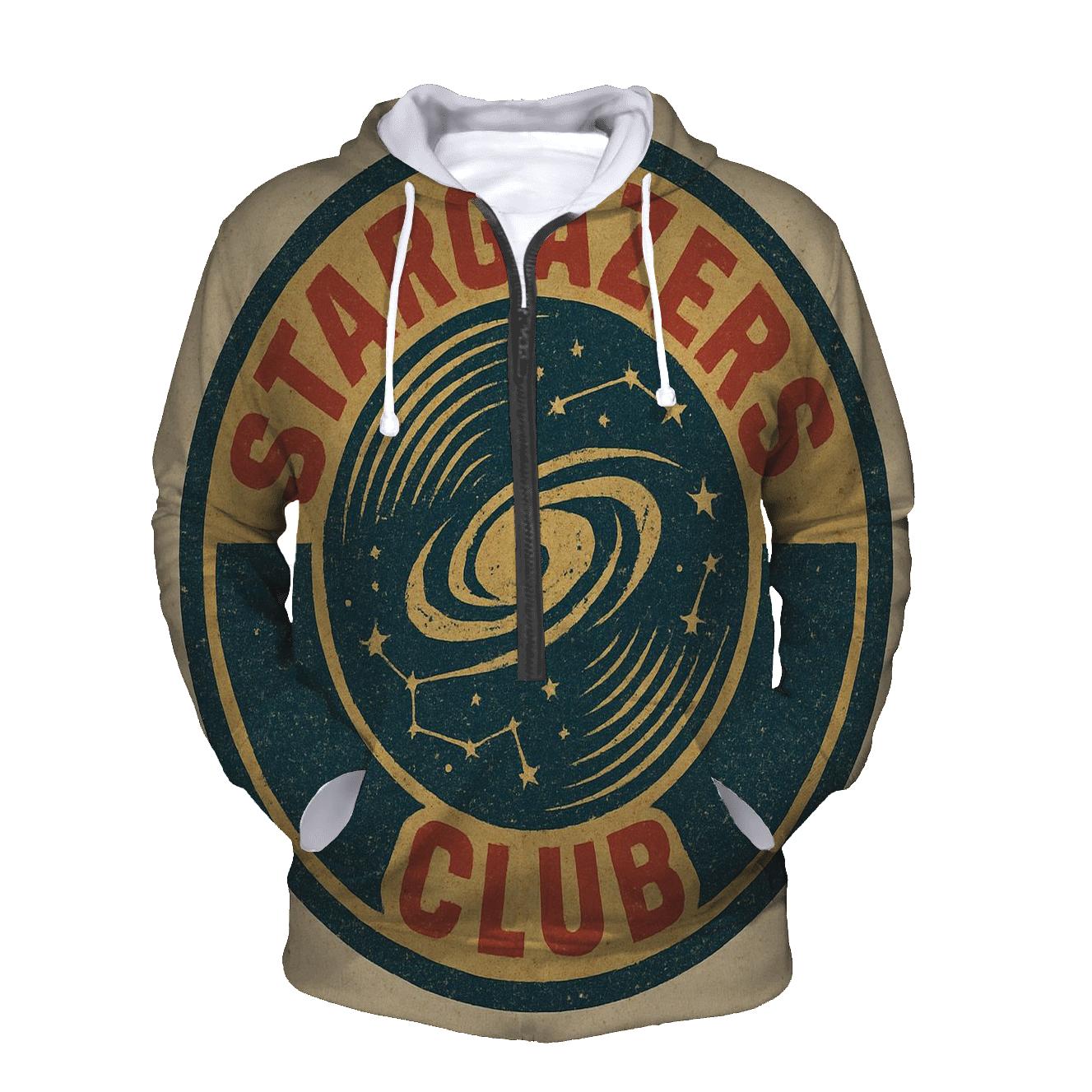 Distressed Vinyl Astronomy Club Badge graphic hoodies