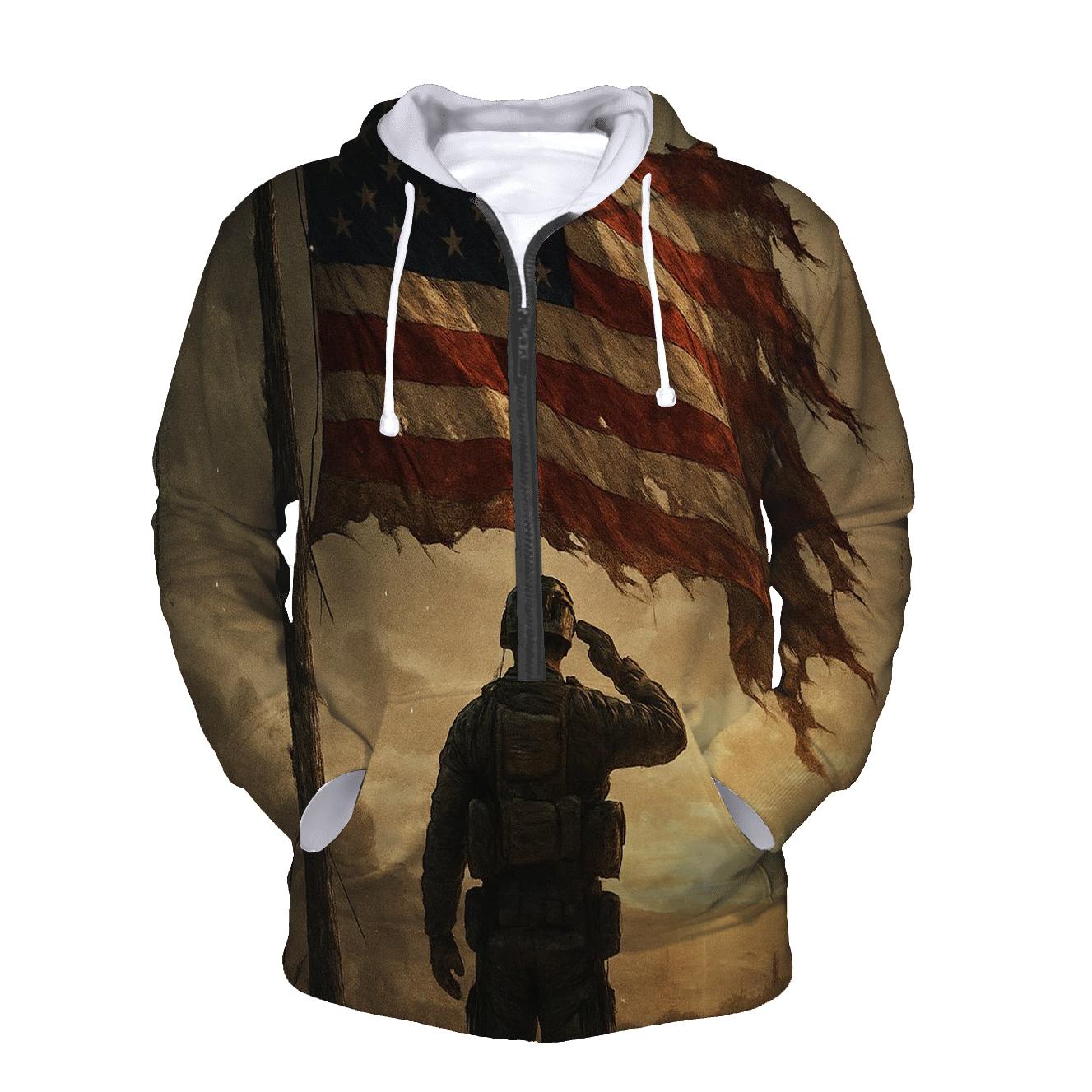 Dawn Vigil Under The Torn Stripes printed hoodies