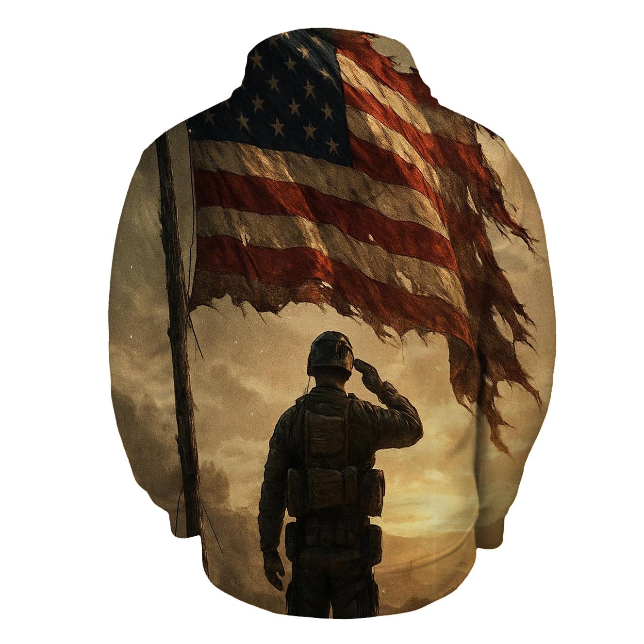 Dawn Vigil Under The Torn Stripes printed hoodies