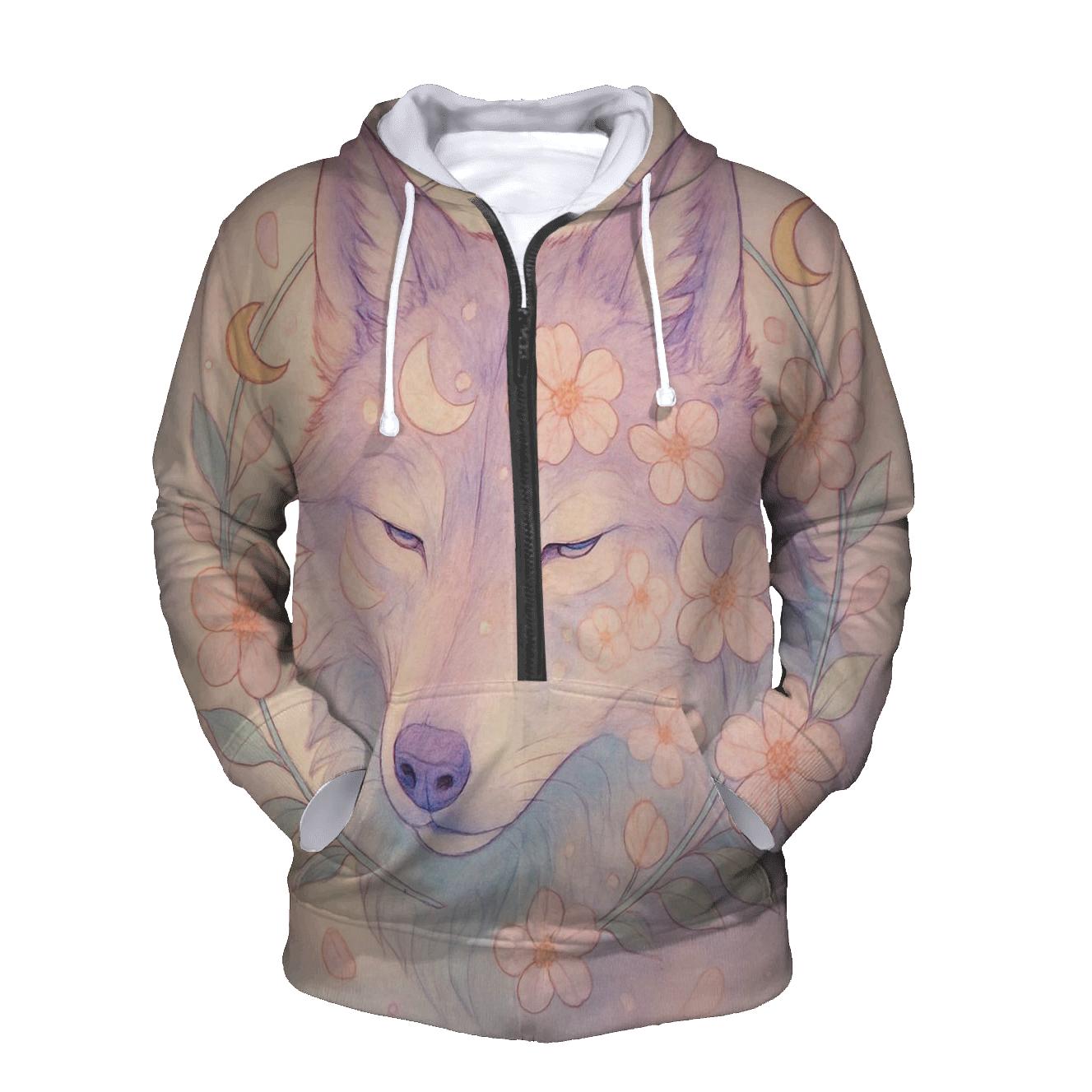Lunar Orchard Dreamwalker Wolf printed hoodies