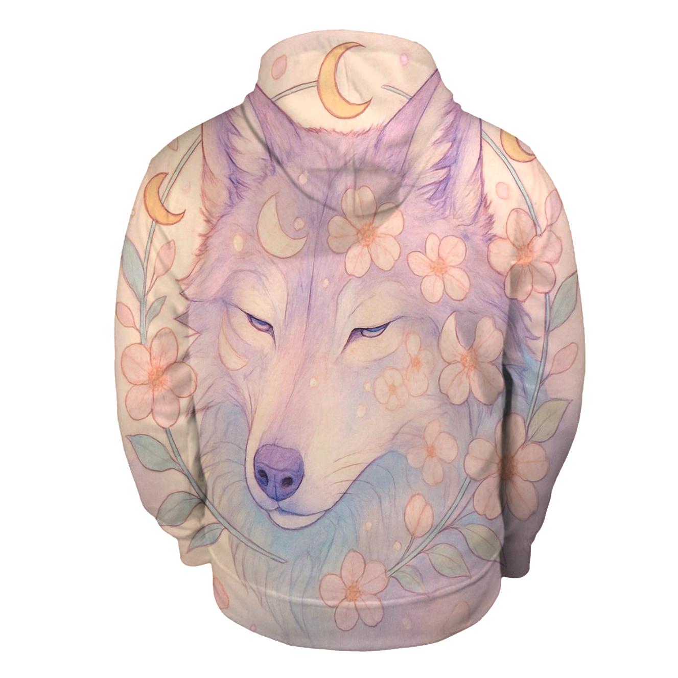 Lunar Orchard Dreamwalker Wolf printed hoodies