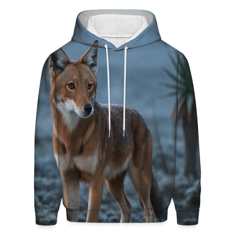 Ethiopian Wolf Among Giant Lobelias pullover hoodies