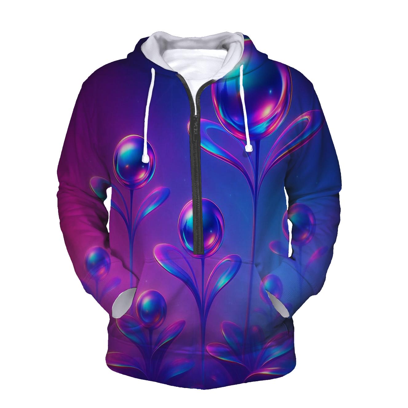 Chrome Aurora Orb Garden pullover hoodies