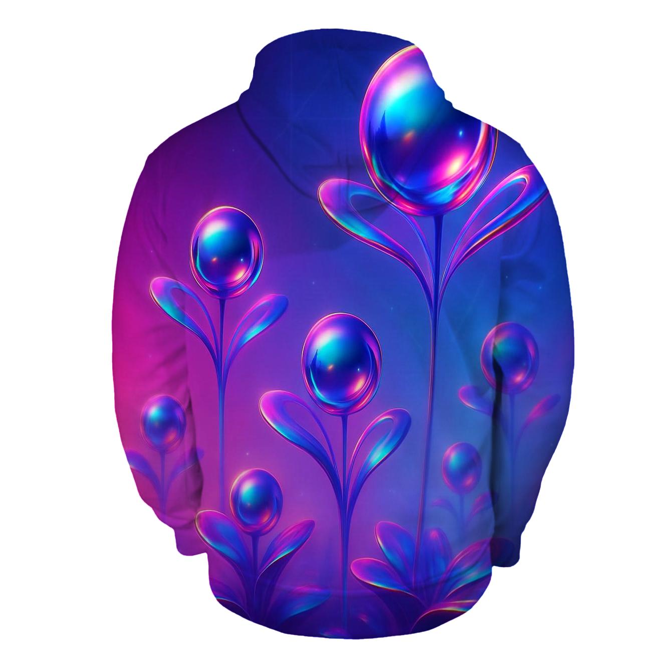 Chrome Aurora Orb Garden pullover hoodies